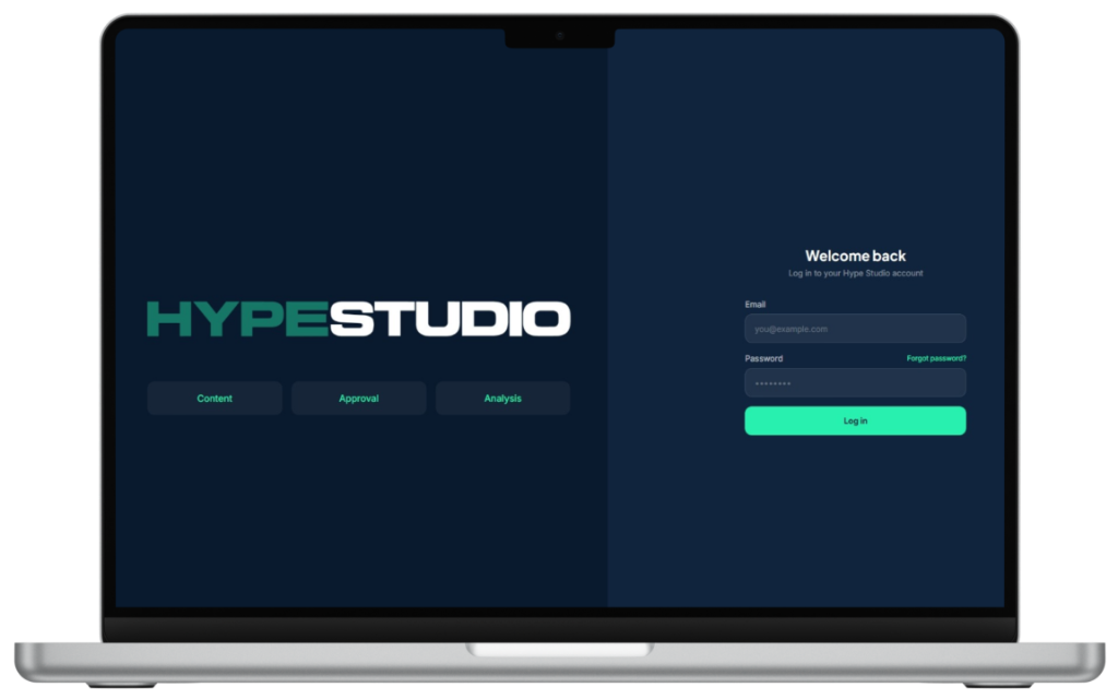 Hype Studio platform dashboard