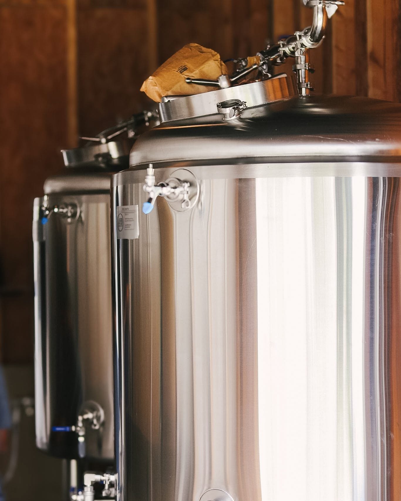 Brewing tanks at Laurel Haven Estate Brewery