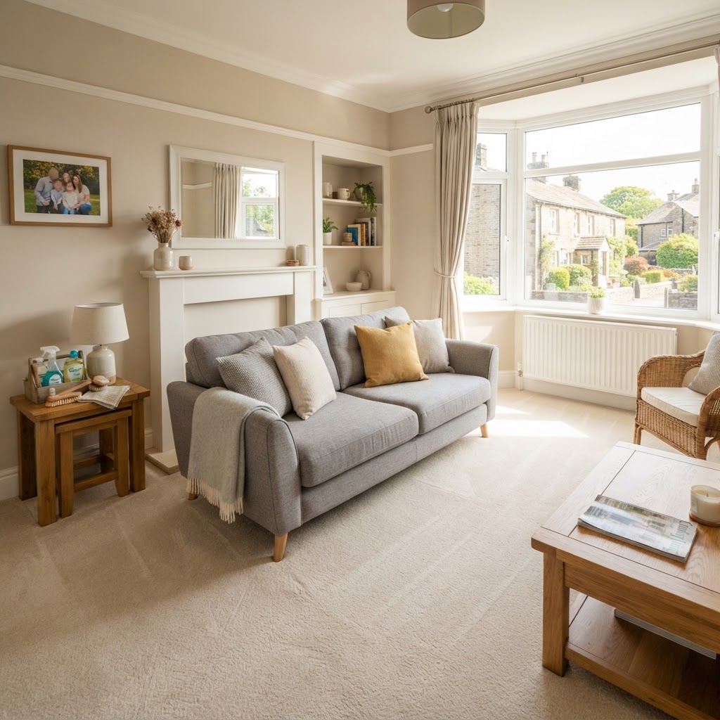 Freshly cleaned living room in a Kirkham home