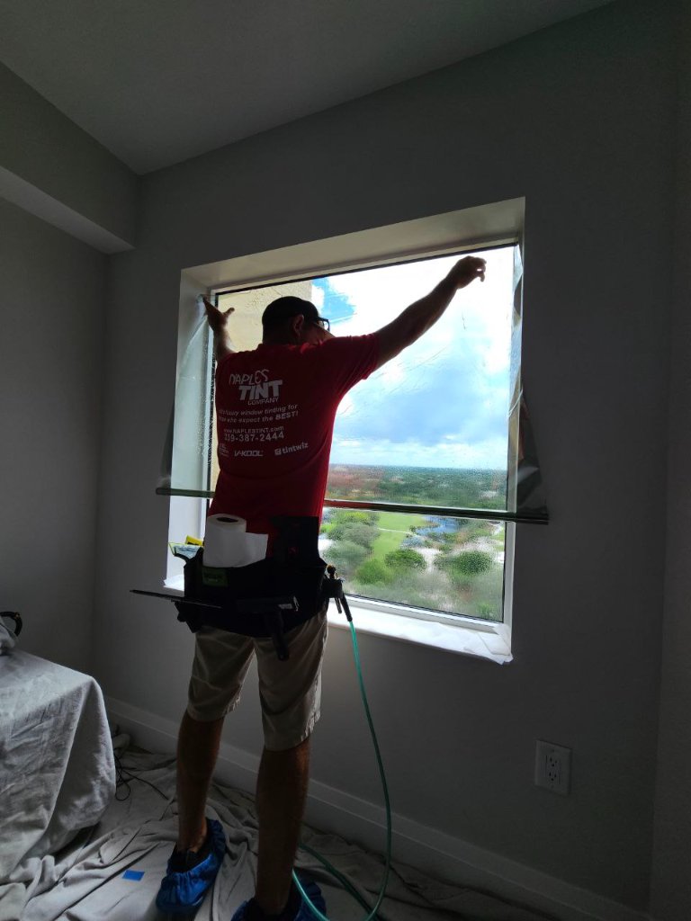 window tint sticks to glass