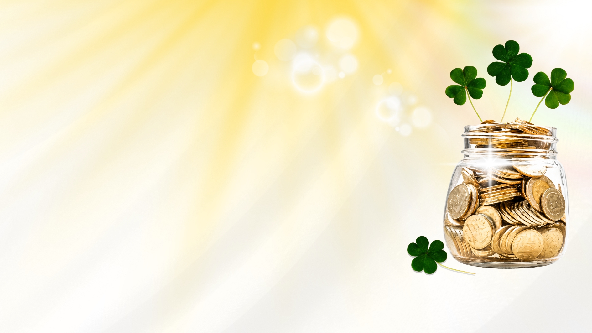 Jar of gold coins with shamrocks for the Annual Appeal