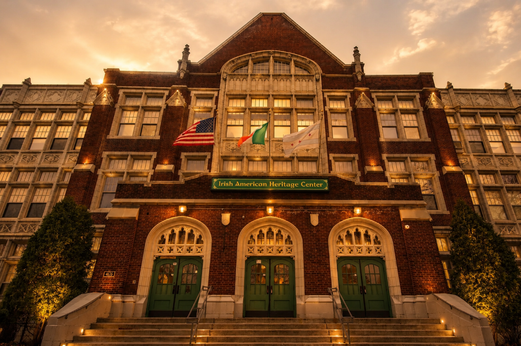 Irish American Heritage Center at golden hour