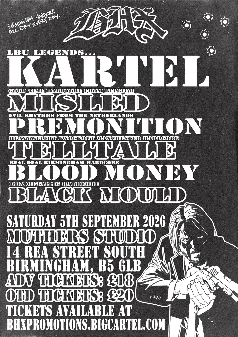 BHX - Kartel, Premonition, Misled, Telltale, Blood Money, Black Mould