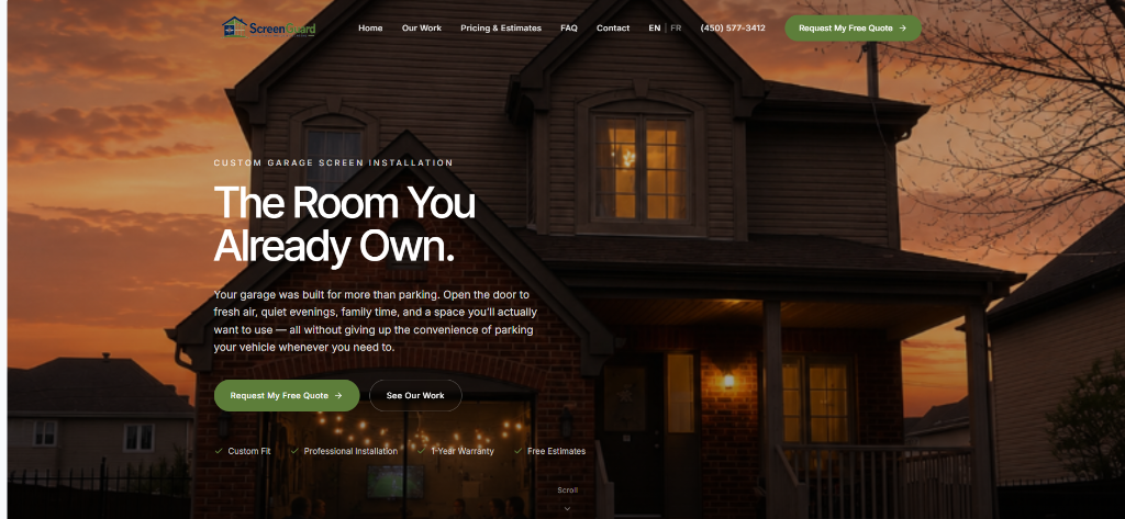 Website — desktop view