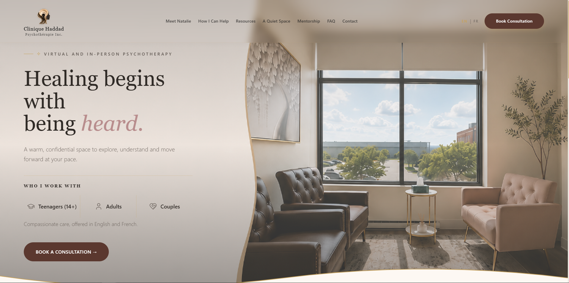Website — desktop view
