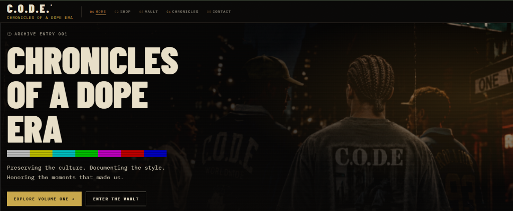 Website — desktop view