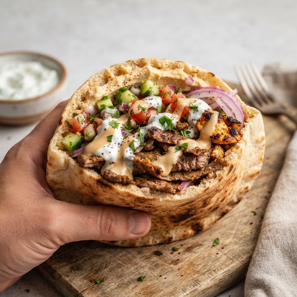 Mediterranean Mixed Shawarma Pita