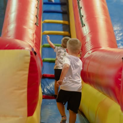 Large inflatable water slide rental setup by Life Unlimited