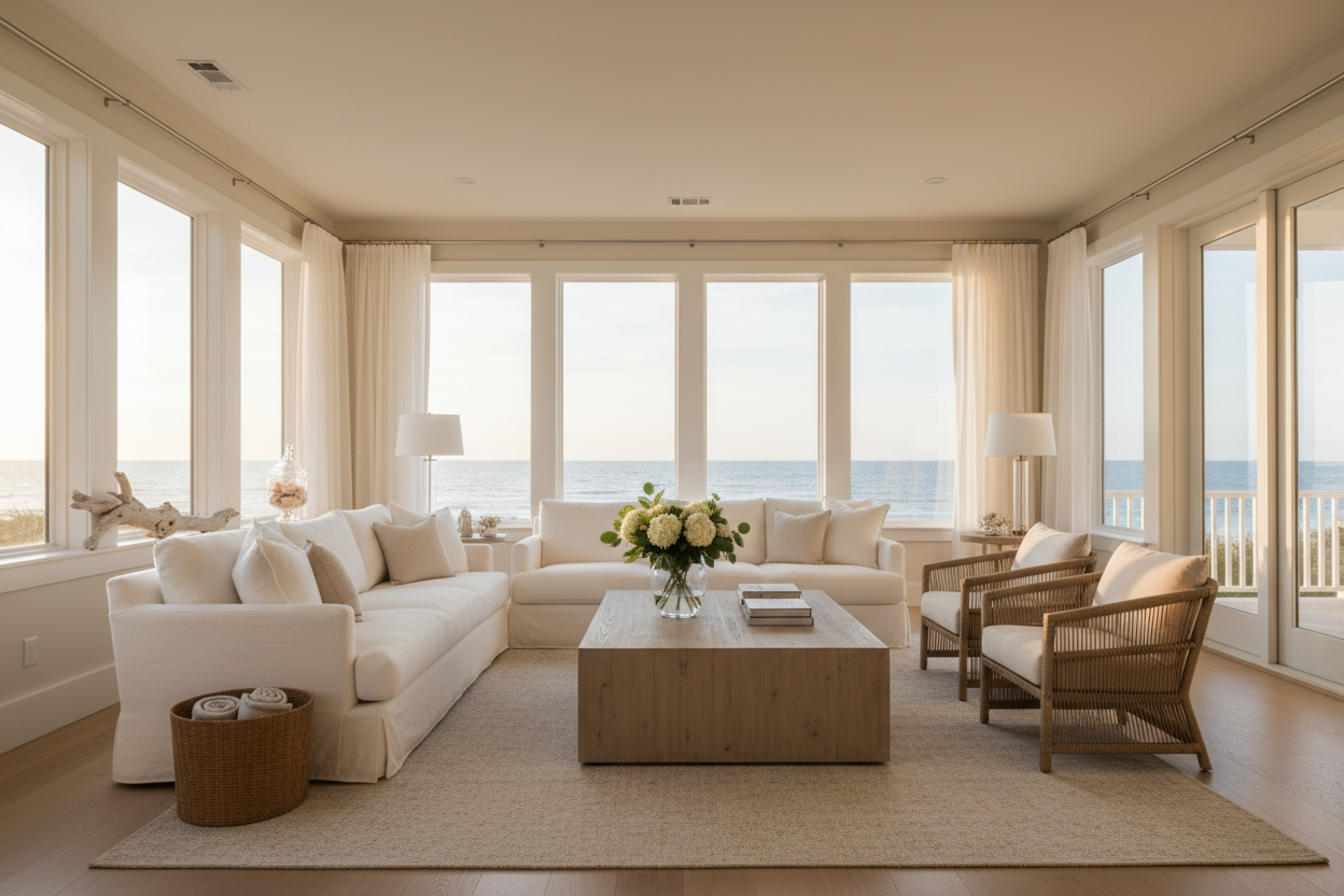 Luxury coastal living room