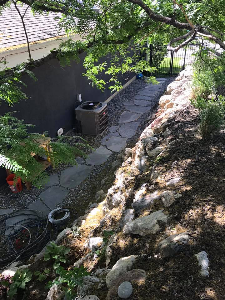 Natural Stone Paver Walkway - Hardscaping / Landscaping roofing project in Bountiful, UT