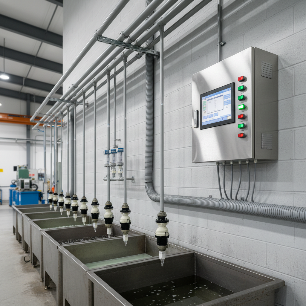 Complete dosing system — controller, CPVC piping, solenoids & flowmeters