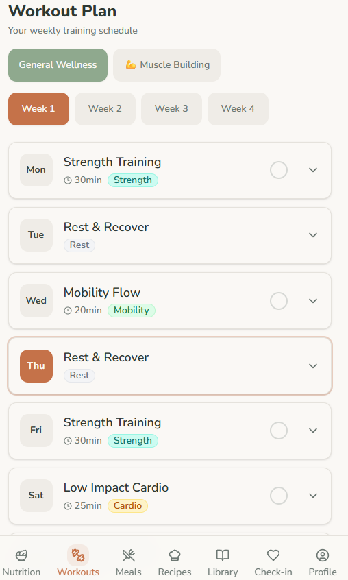 Workout plans tailored to you