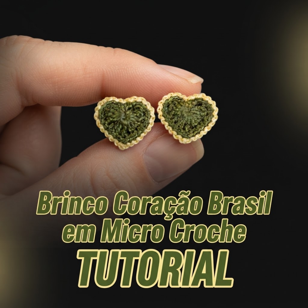 Aula 02 - Brinco Coração Brasil em Micro Croche