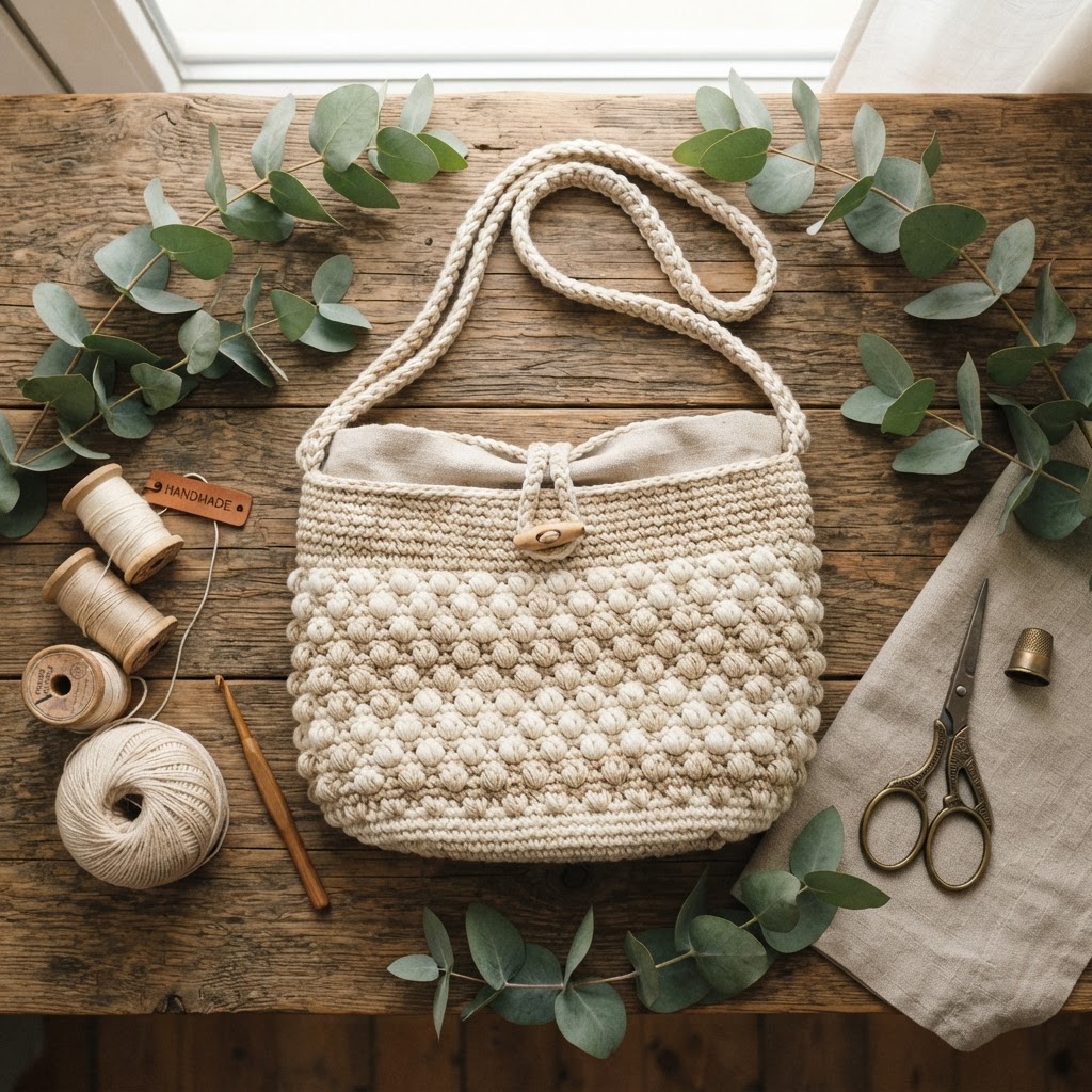Bolsa de crochê artesanal