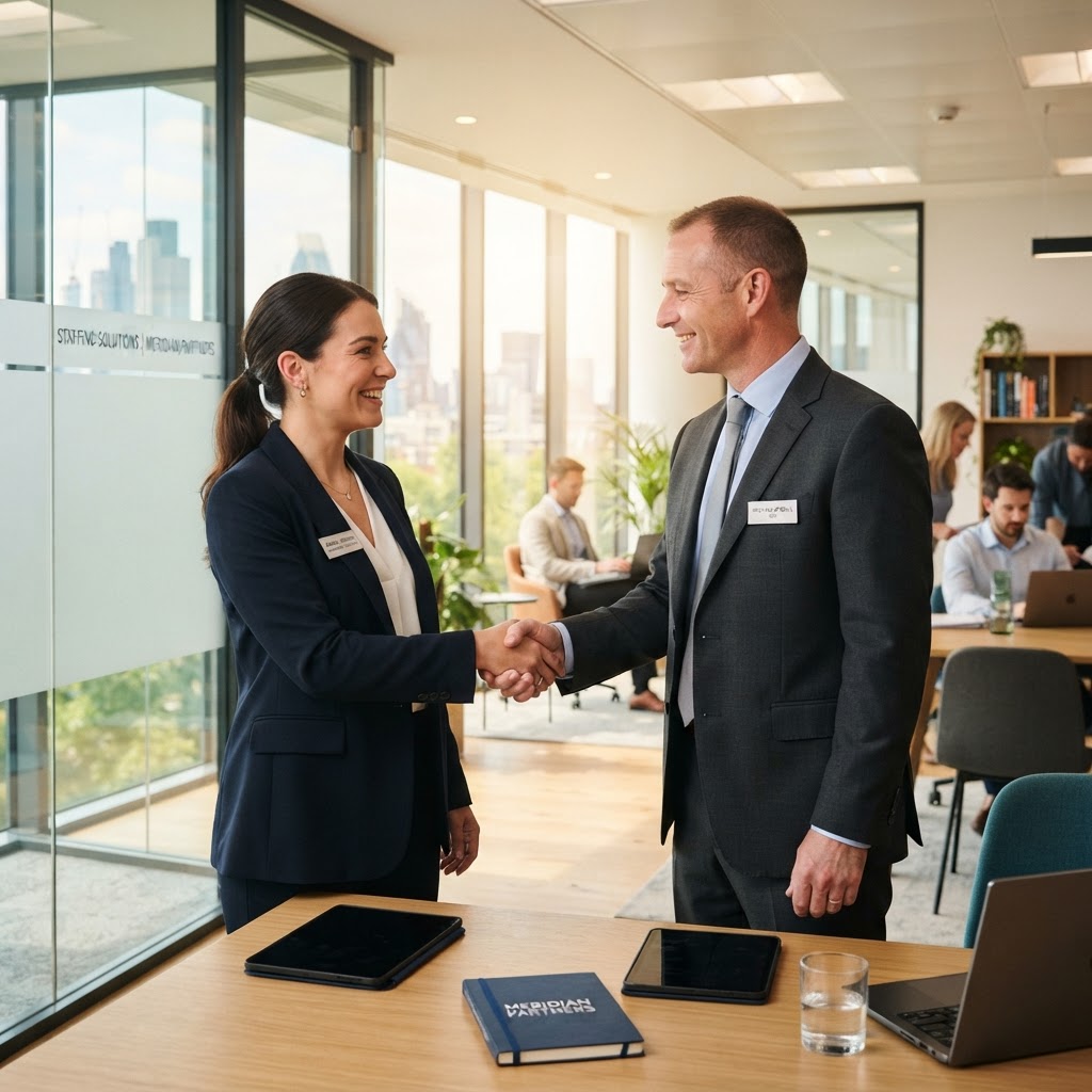 Professional partnership handshake