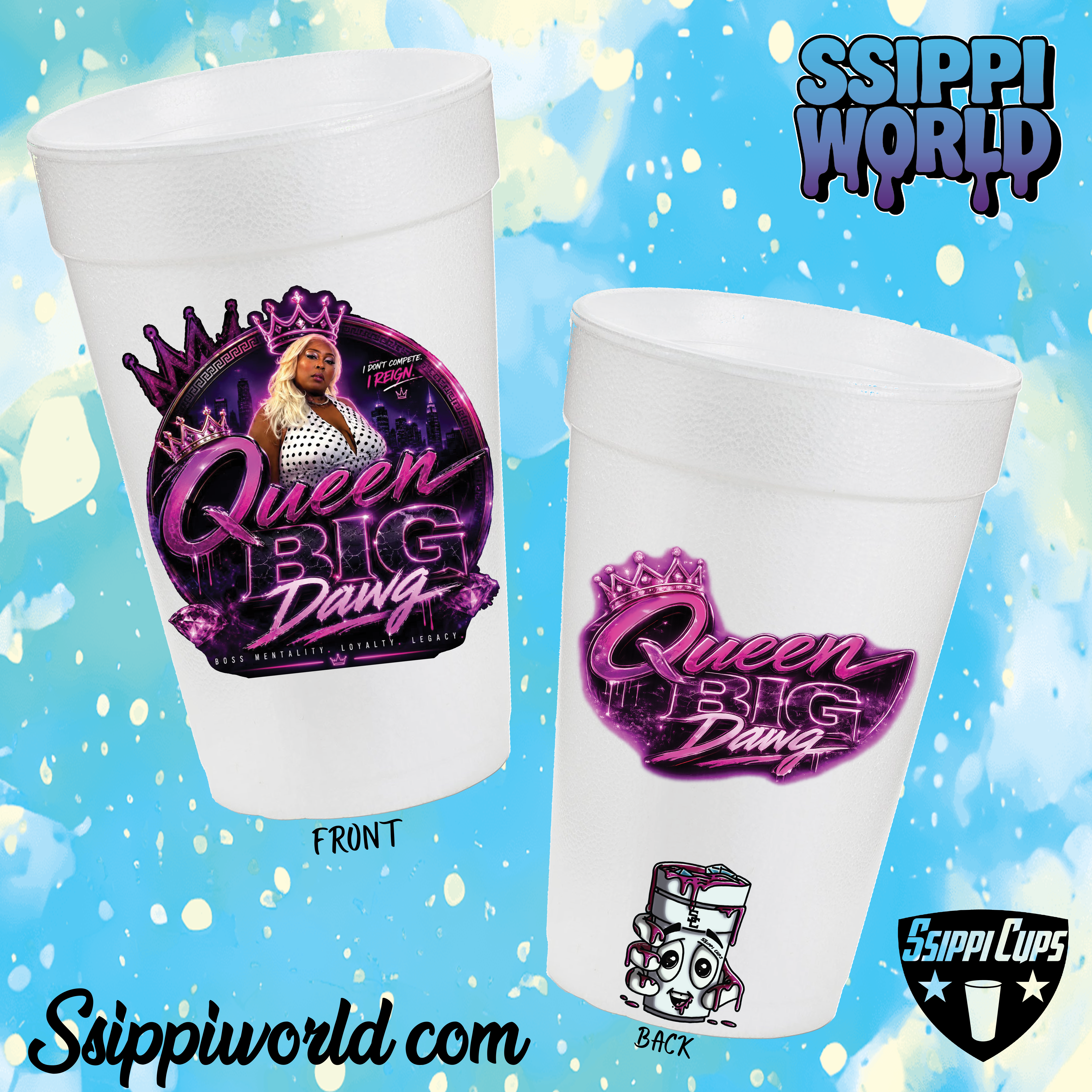 Custom personal-brand cups created by Ssippi Cups