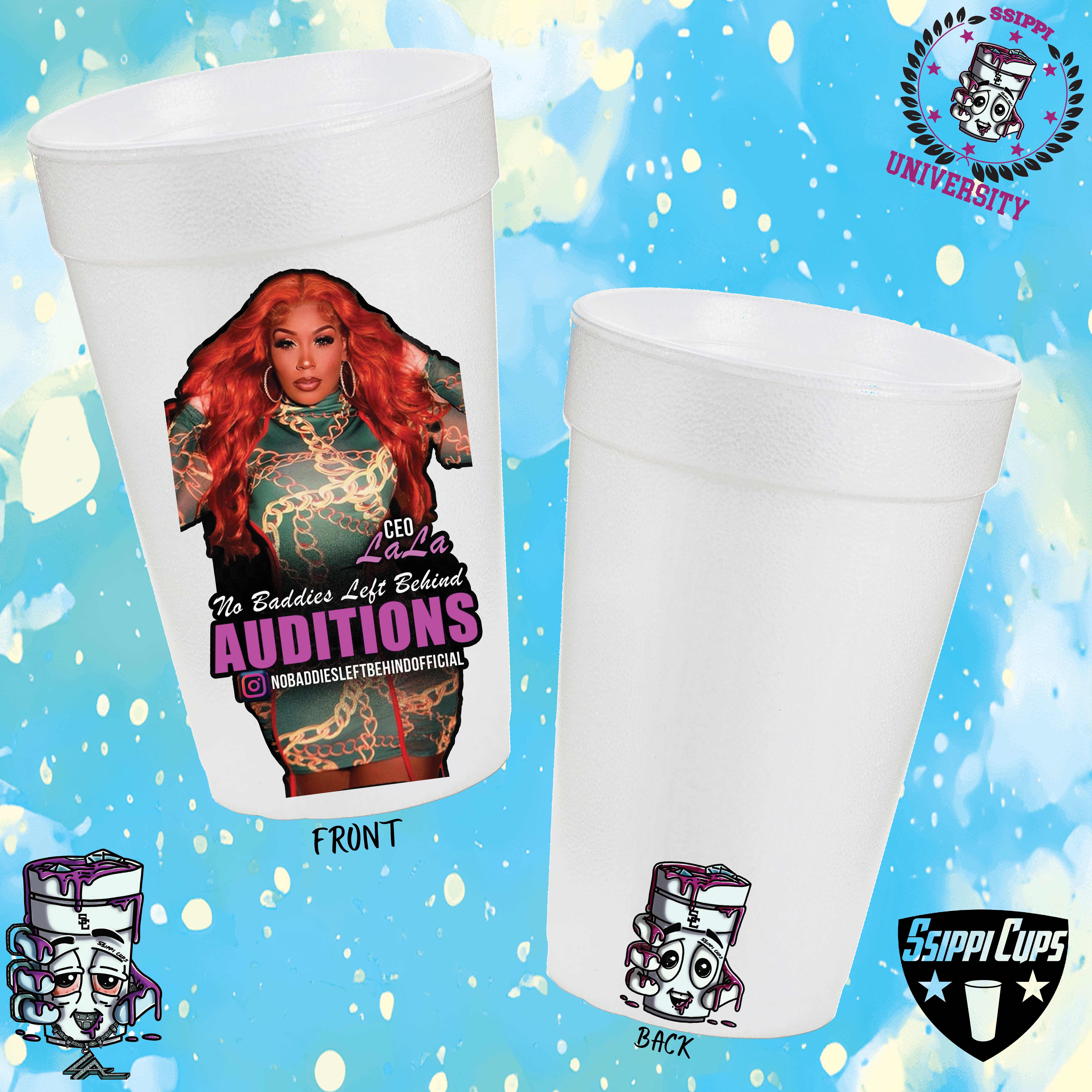 Custom promotional cups created by Ssippi Cups