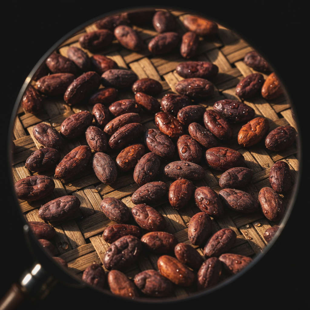 Cocoa beans drying