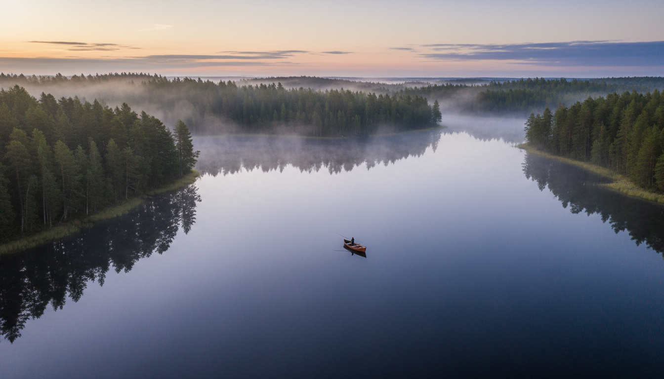 Svensk sjö i gryningen