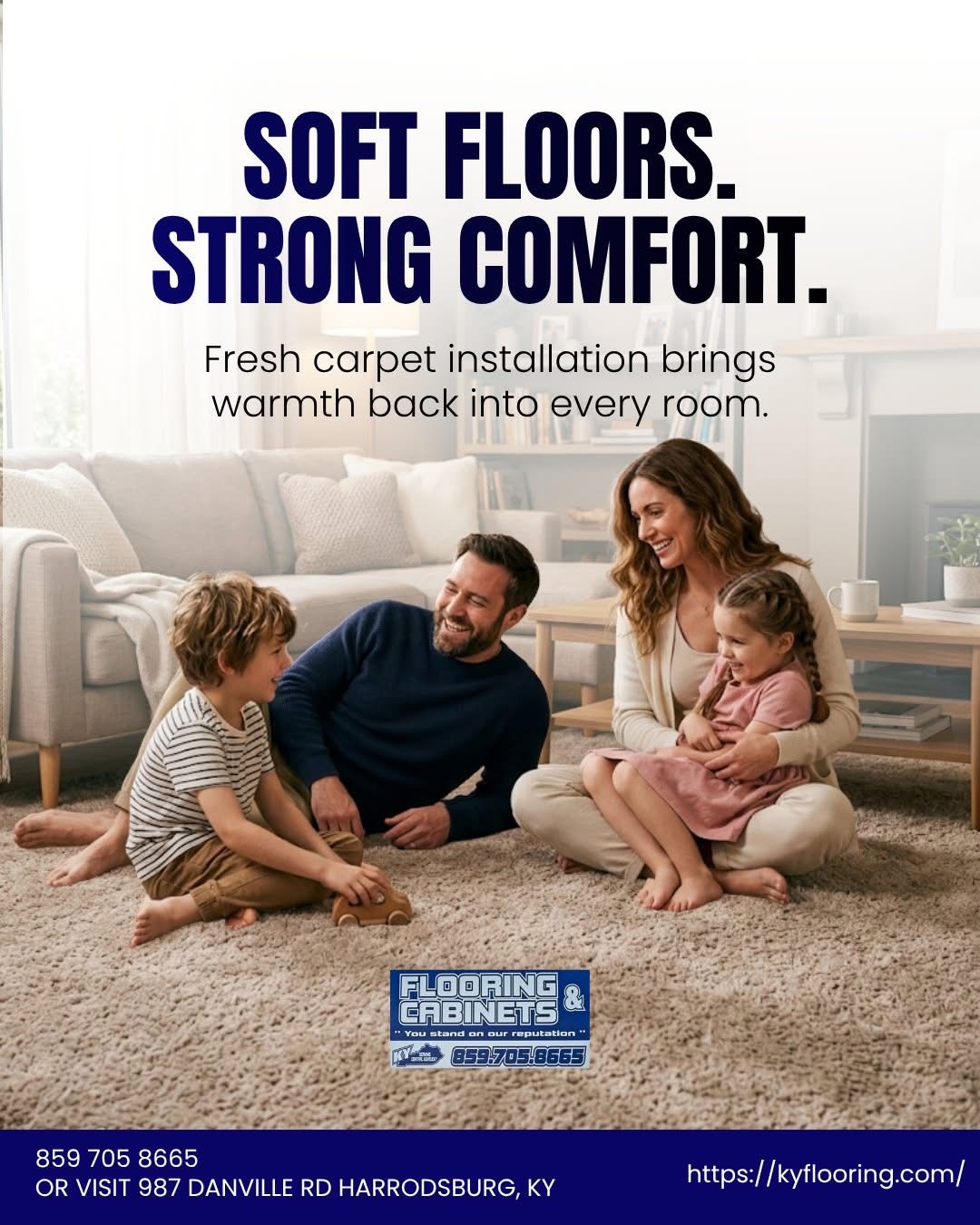 Fresh carpet installation
