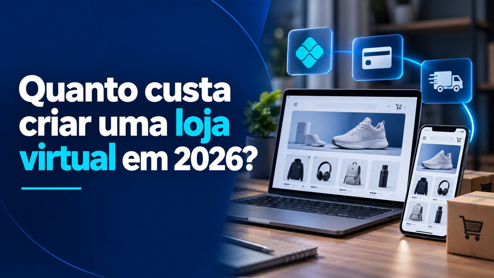 Capa do artigo: Quanto custa criar uma loja virtual em 2026? — Criativa Web Sites