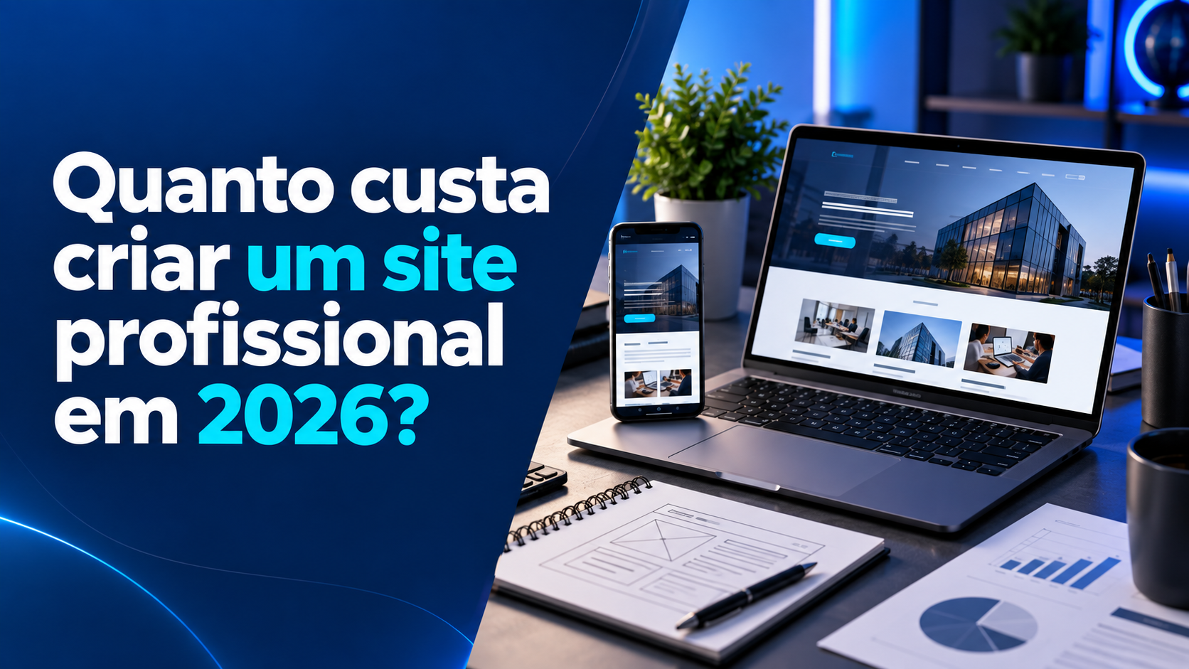 Capa do artigo: Quanto custa criar um site profissional em 2026? — Criativa Web Sites