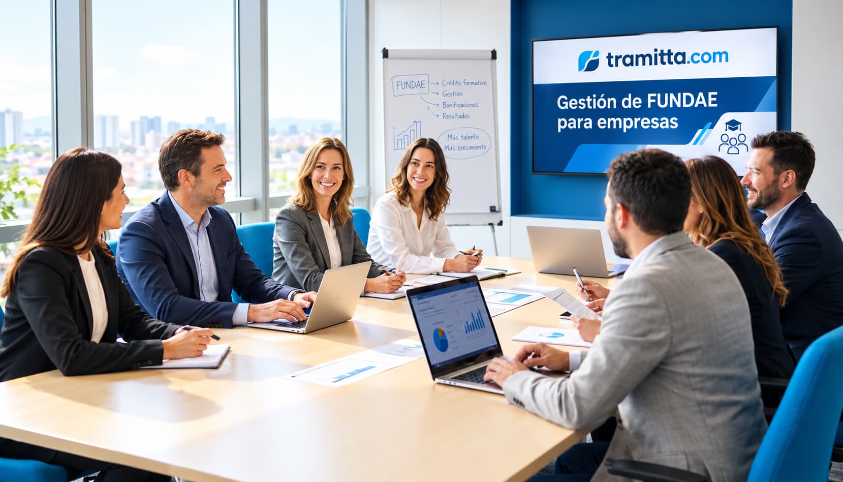 Equipo profesional de Tramitta en gestión de formación bonificada FUNDAE