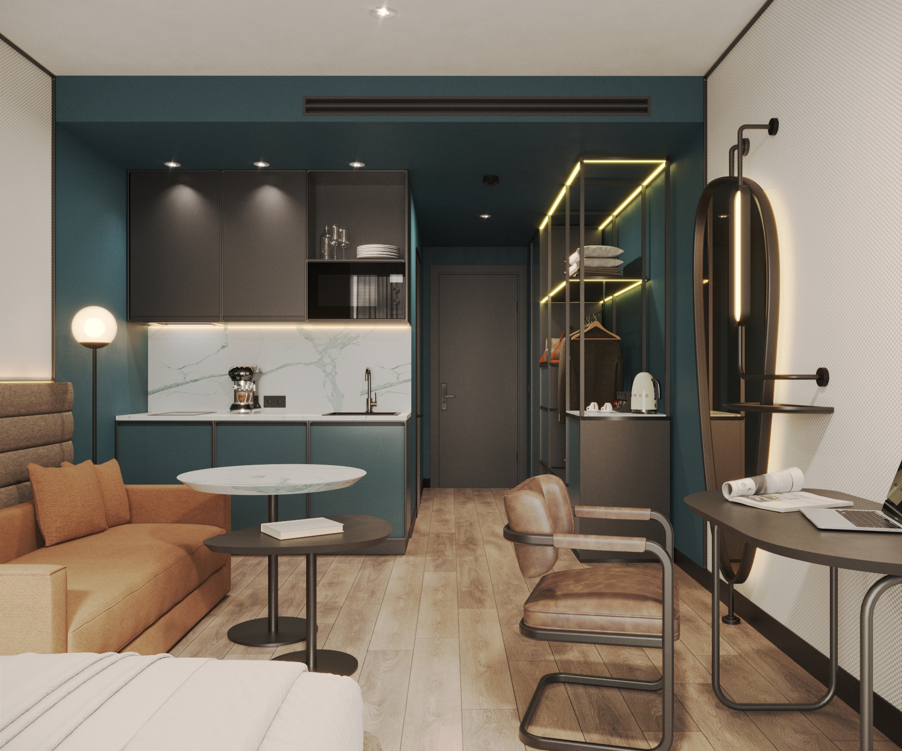 Novotel Living Batumi studio layout with kitchen
