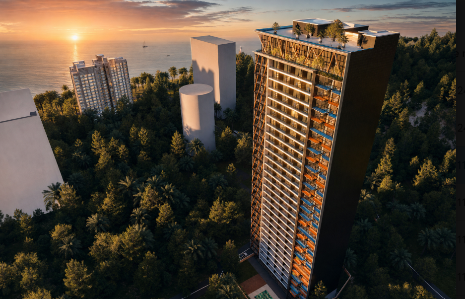 Aerial tower view of the Mercure Aquapark residences