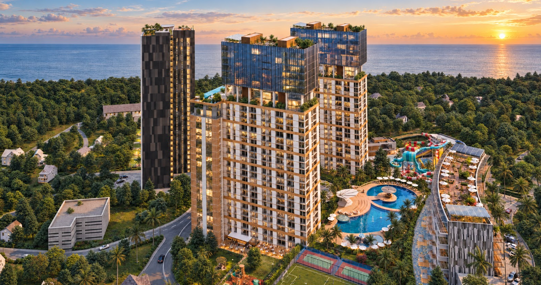 Aquapark Resort & Residence exterior masterplan in Makhinjauri, Batumi
