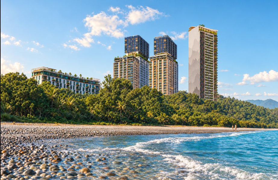Mountain and sea views from Aquapark Resort & Residence
