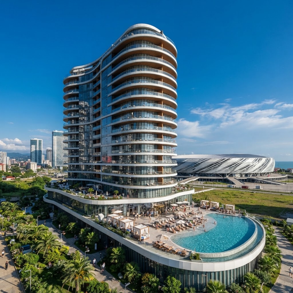 Completed residential and apart-hotel complex at Mardi Stadium in New Batumi