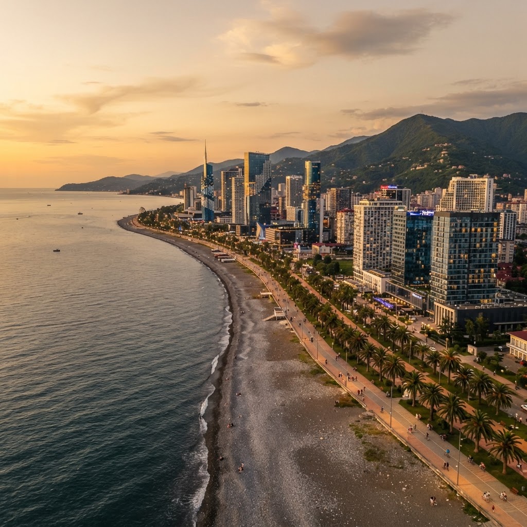 The Batumi Black Sea coastline in New Batumi