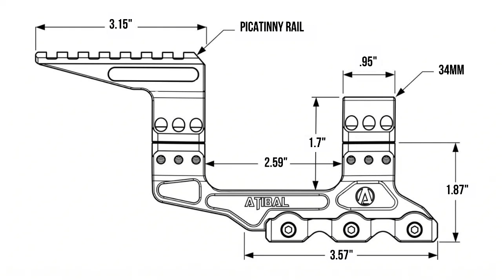 TrueLock Mount Dimensions Diagram
