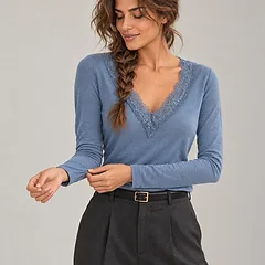 Maglina CAREZZA - UltraLight con Cashmere e Pizzo