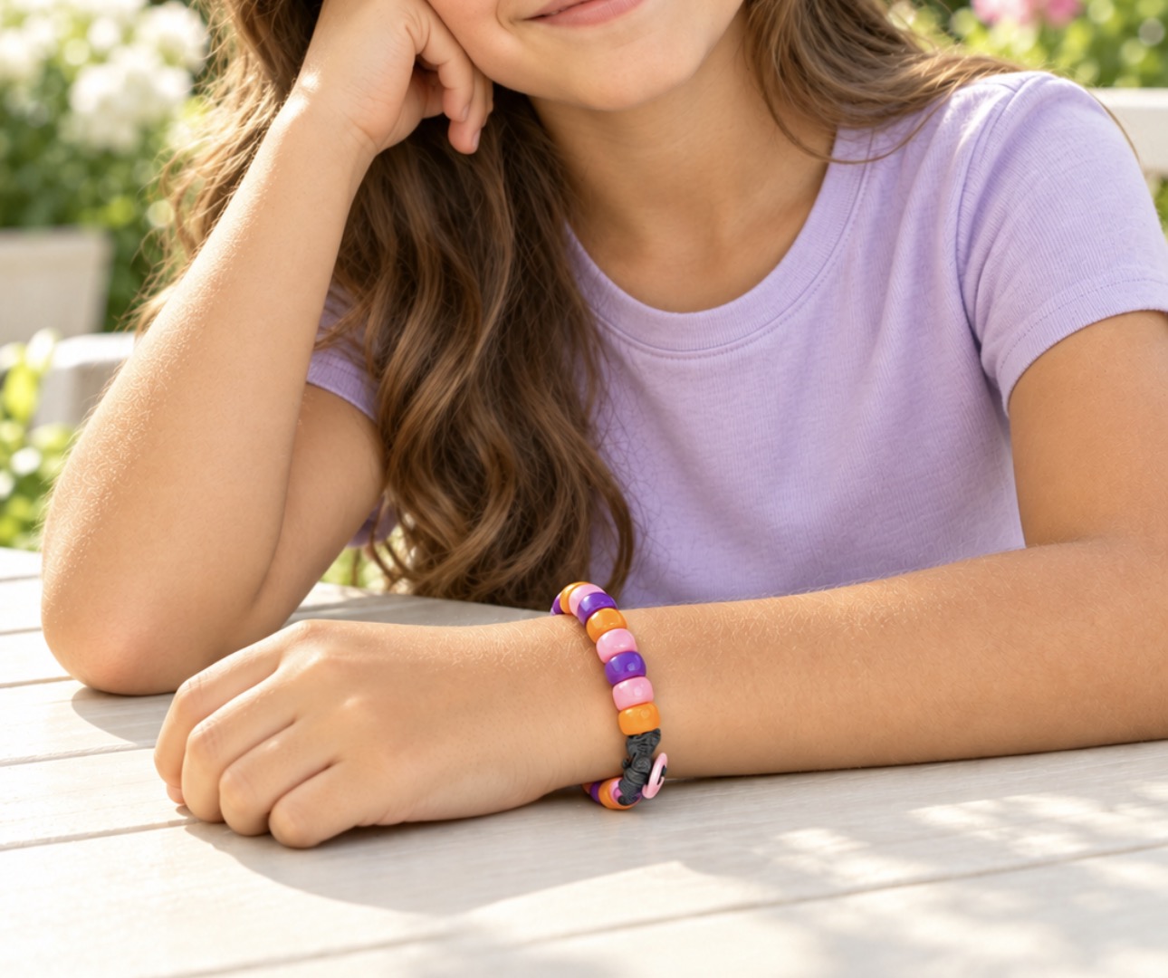 Signature LISSBISS Bead Bracelet — Orange, Pink & Purple