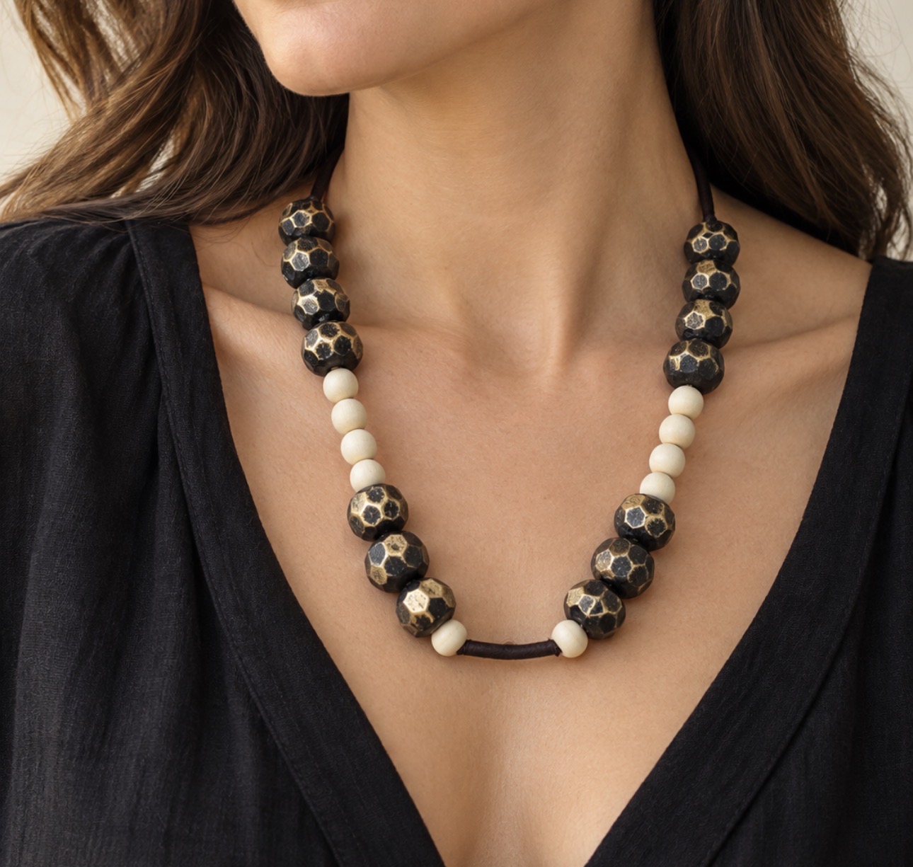 Signature Bead & Wood Necklace