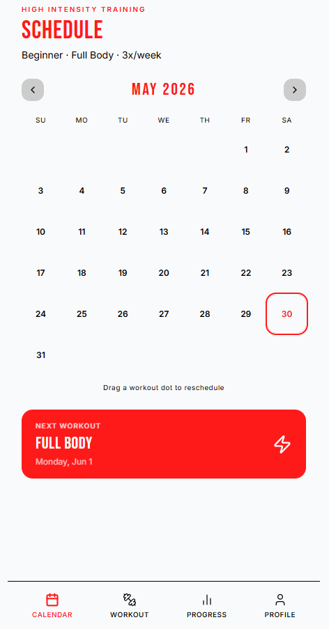 Workout Performance template preview