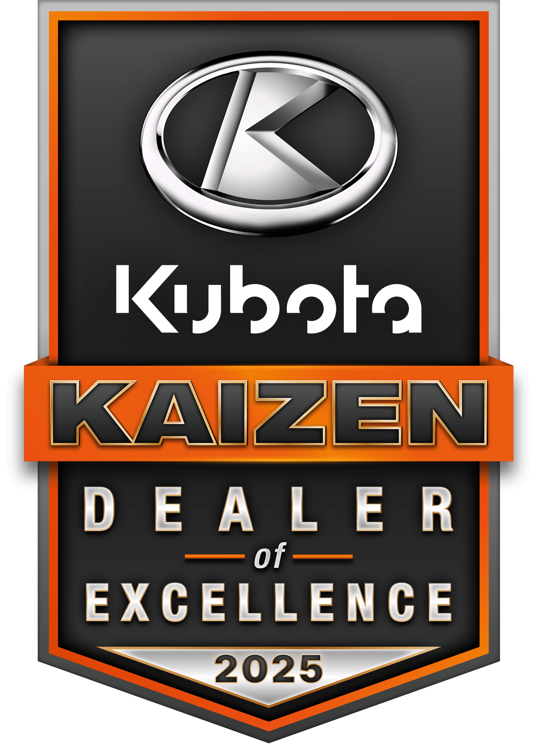 Kubota KAIZEN Dealer of Excellence 2025 award badge
