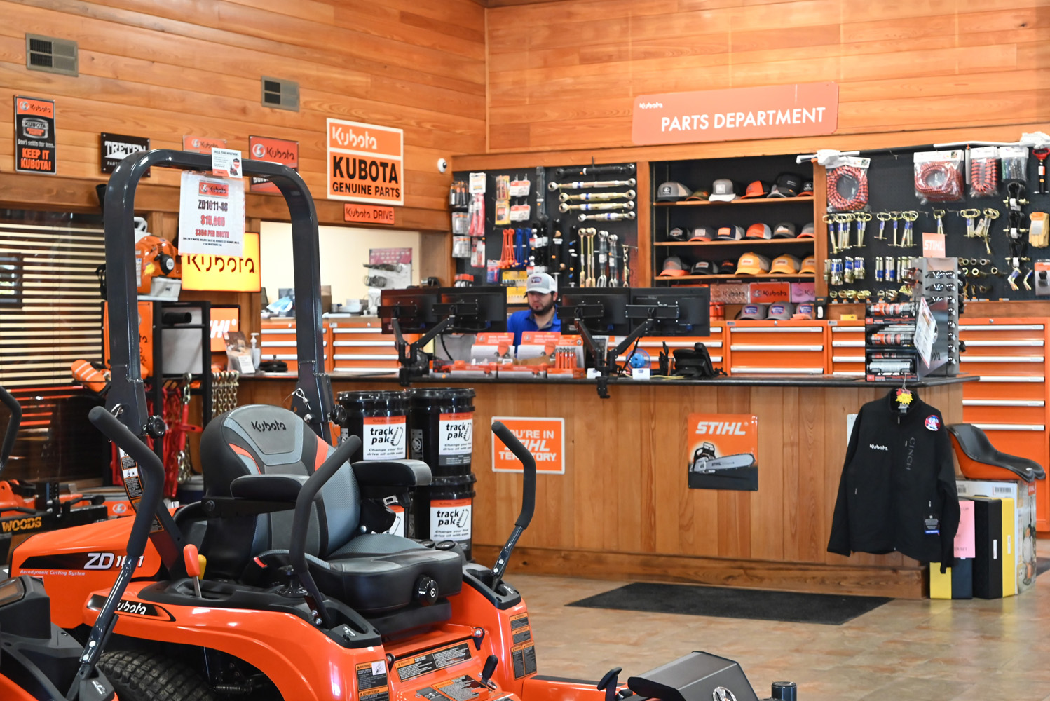 Kubota Genuine Parts Department counter at Evergreen Tractor & Equipment in Covington Louisiana