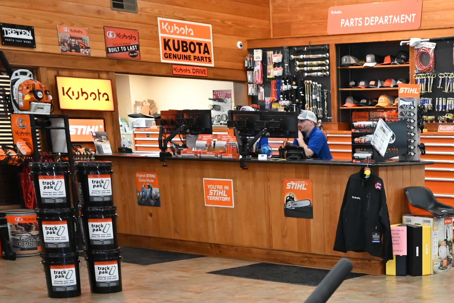 Kubota Genuine Parts Department counter at Evergreen Tractor