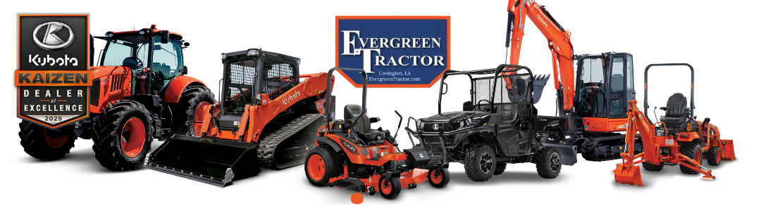 Evergreen Tractor Kubota equipment lineup — Kaizen Dealer of Excellence 2025
