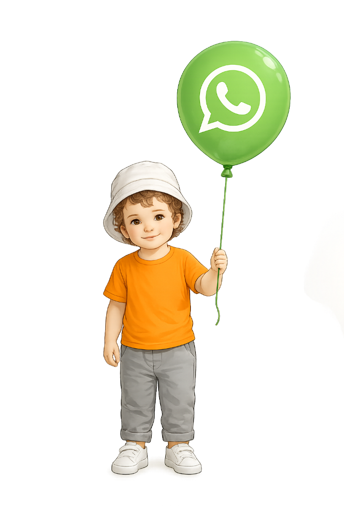 איתן מחזיק בלון WhatsApp