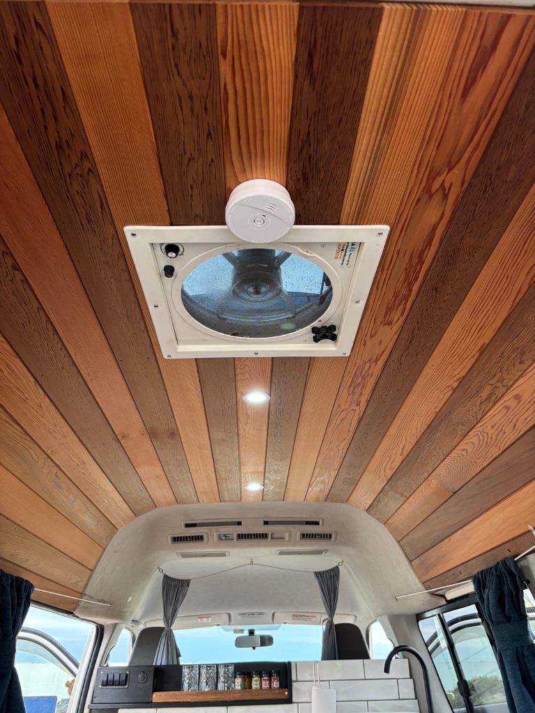 Extractor fan & timber ceiling