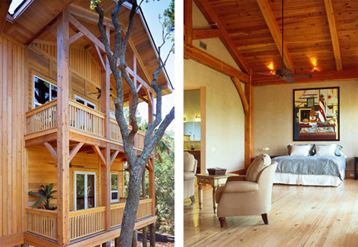 Island home exterior and interior