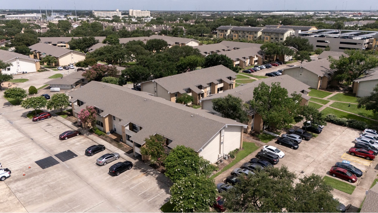 UT Houston Health Science Center campus housing complex aerial view
