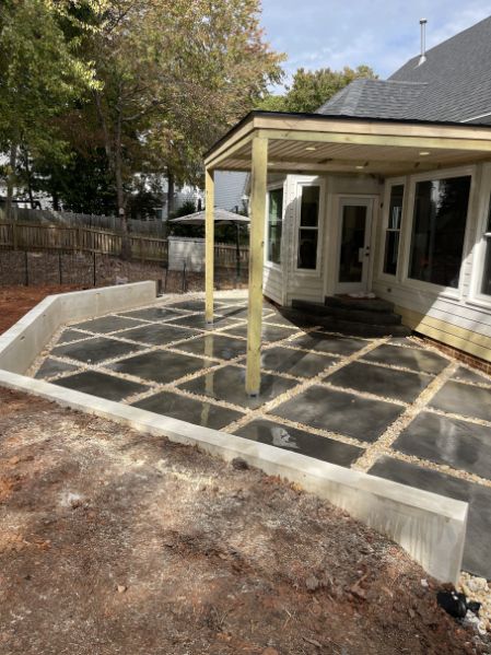 Stamped Patio with Fire Pit
