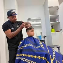 Young client getting a fresh cut at Jeff the Barber