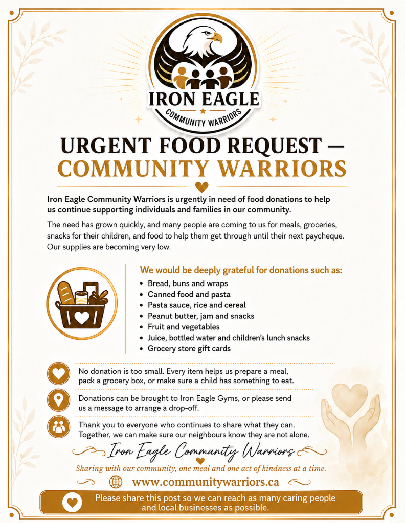 Urgent Food Request — Community Warriors flyer