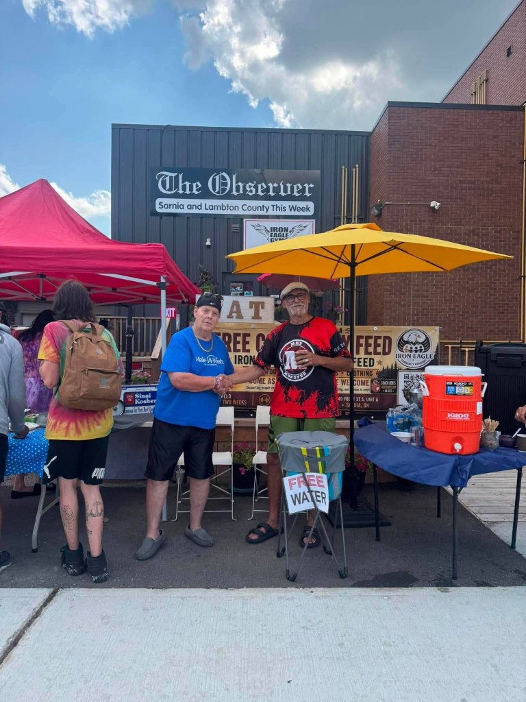 The Community Luncheon outside Iron Eagle Gyms.